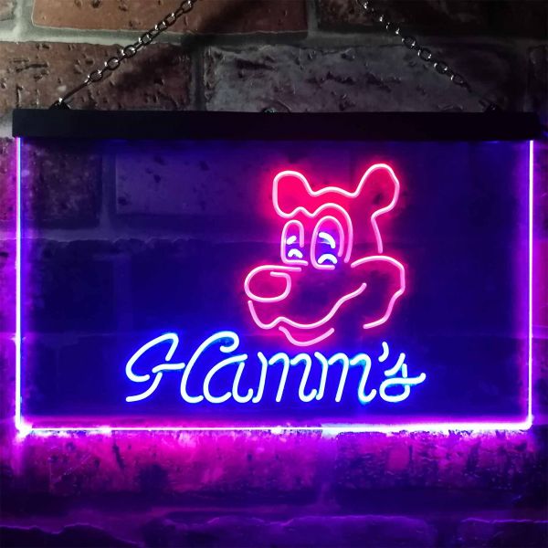 Hamms Bear Dual LED Neon Light Sign